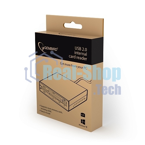 Кард-ридер Gembird FDI2-ALLIN1-02-B/черный/SD/T-Flash/Micro-SD/Micro-SDHC/Micro-SDXC/USB 2.0/метал