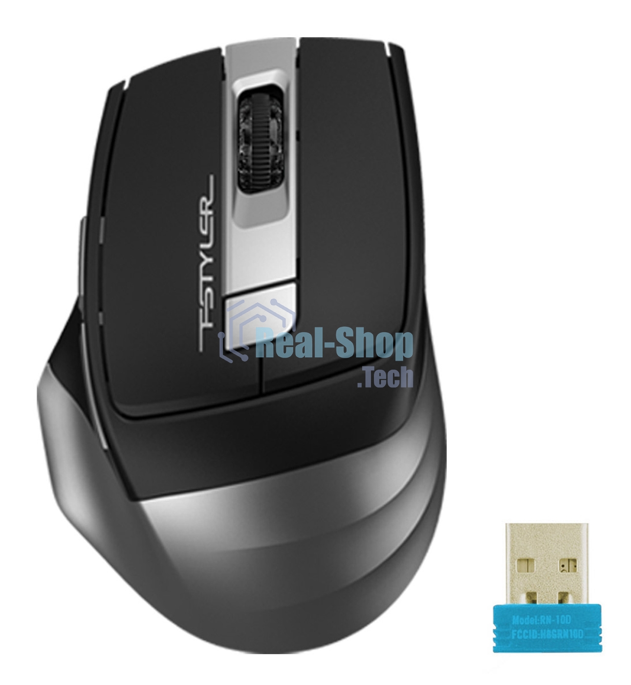 Мышь беспроводная A4Tech Fstyler FB35 серый, 2000 dpi, радиоканал, Bluetooth, USB, кнопки - 6