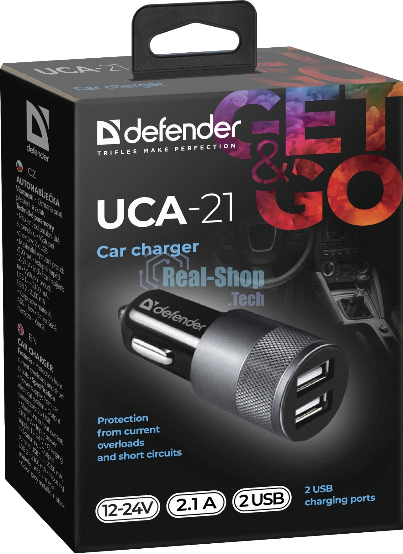 Зарядное устройство для авто Defender UCA-21 5V 2.1A