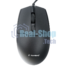 Мышь проводная Gembird MOP-430 черный, 1600 dpi, USB, кнопки - 4