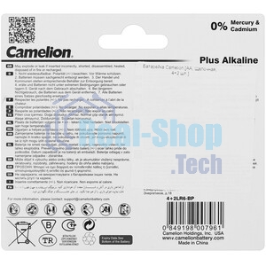 Элемент питания алкалиновый Camelion LR 6 LR6-SP4 (уп.4шт) 1.5 В