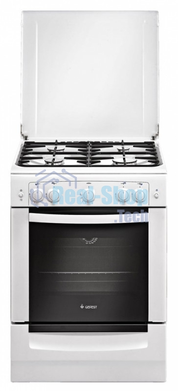Плита газовая Gefest ПГ 6100-01 белый, конфорок 4 шт, духовка 52 л, 60 см x 85 см x 60 см