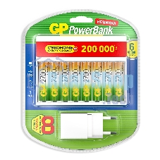 Аккумулятор + зарядное устройство GP PowerBank 270AAHC/CPBXL-2CR8 AA NiMH 2700mAh (8шт) блистер