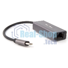 Кабель-переходник USB 3.1 Type-C -->RJ-45 1000Mbps Ethernet, Aluminum Shell, 0.15м Telecom TU320M
