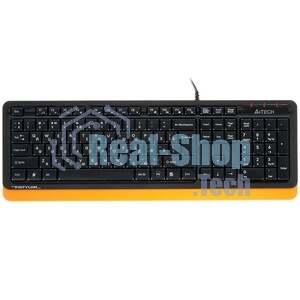 Клавиатура проводная A4Tech Fstyler FK10, USB, черный/оранжевый