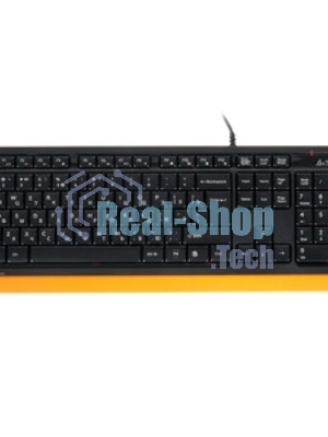 Клавиатура проводная A4Tech Fstyler FK10, USB, черный/оранжевый