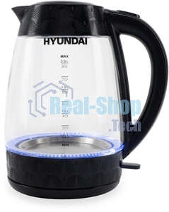 Чайник электрический Hyundai HYK-G4505 2 л, 2200 Вт, черный (корпус: стекло)