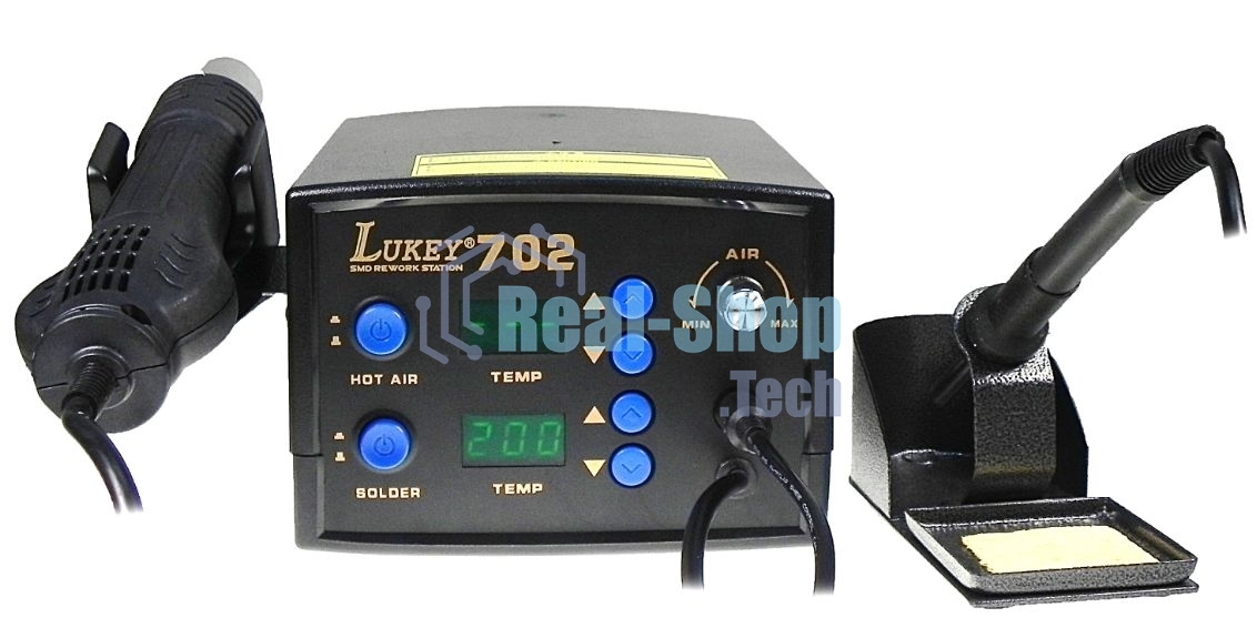 Станция паяльная термовоздушная + паяльник Lukey 702