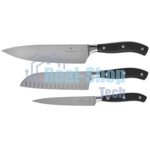 Набор ножей кухонных Victorinox Forged Chefs (7.7243.3) компл.: 3 шт черный, подар. коробка