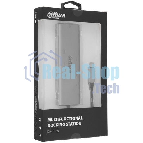 USB-концентратор Dahua TC38, USB Type-C, USB 3.0 + HDMI + RJ45 + SD/TF + PD Docking Station, USB