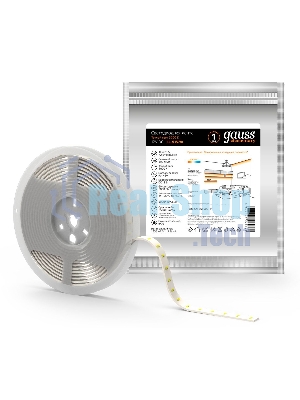 Лента светодиодная Gauss LED Elementary 5050/60-SMD 14.4W 12V DC теплый белый IP20 (ZIP Bag 5м)