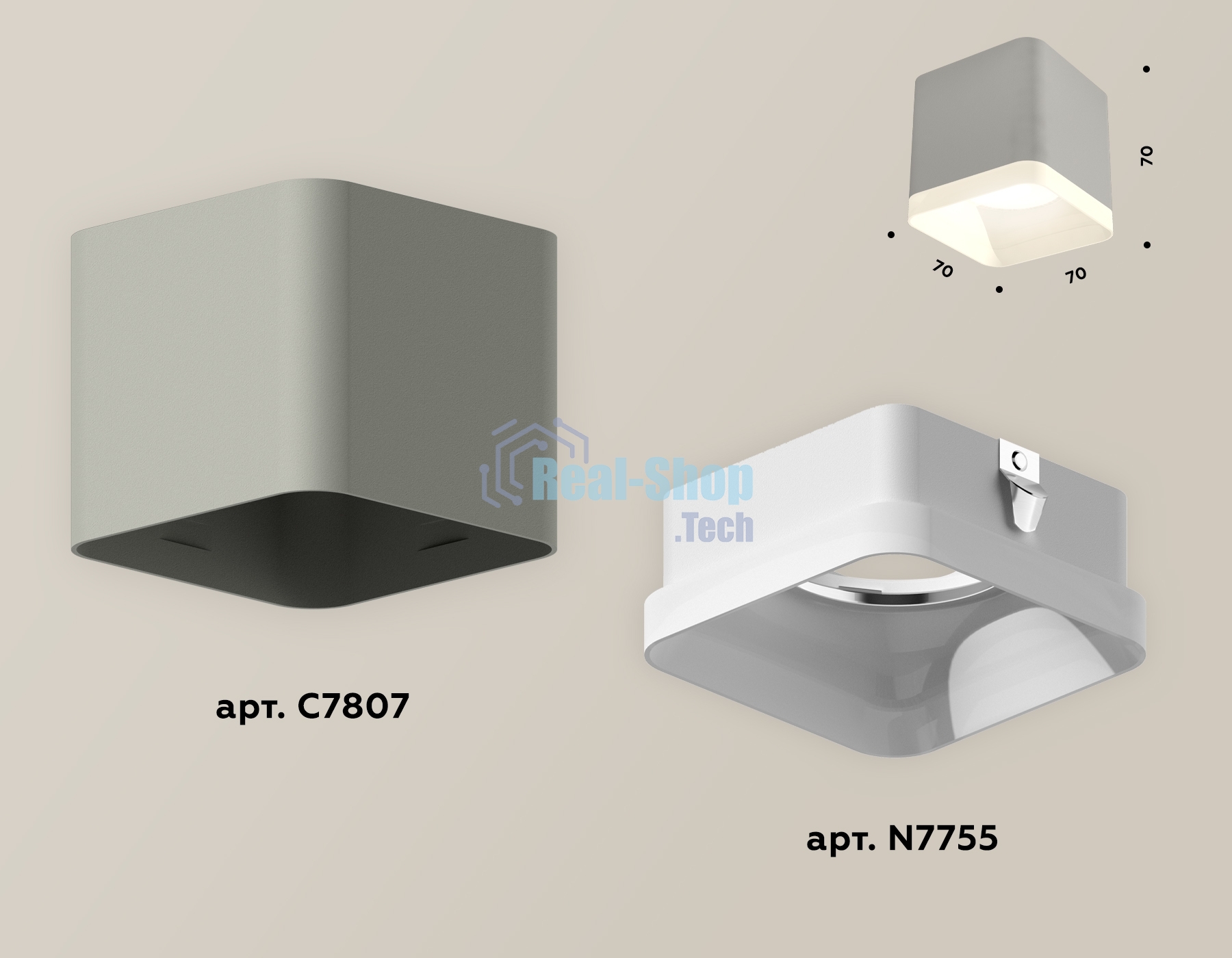 Светильник Ambrella Light XS7807010 SGR/FR серый песок/белый матовый MR16 GU5.3 (C7807, N7755)