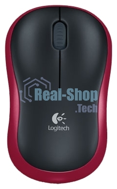 Мышь беспроводная Logitech M185, красный, 1000 dpi, радиоканал, USB, кнопки - 3