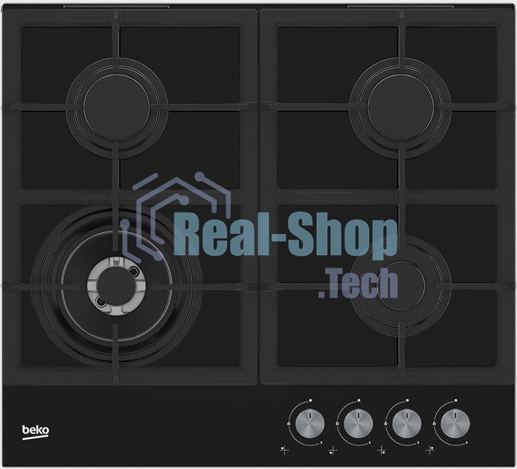Газовая варочная поверхность Beko HILW 64225 S, 4 конфорки, закаленное стекло, 9500 Вт