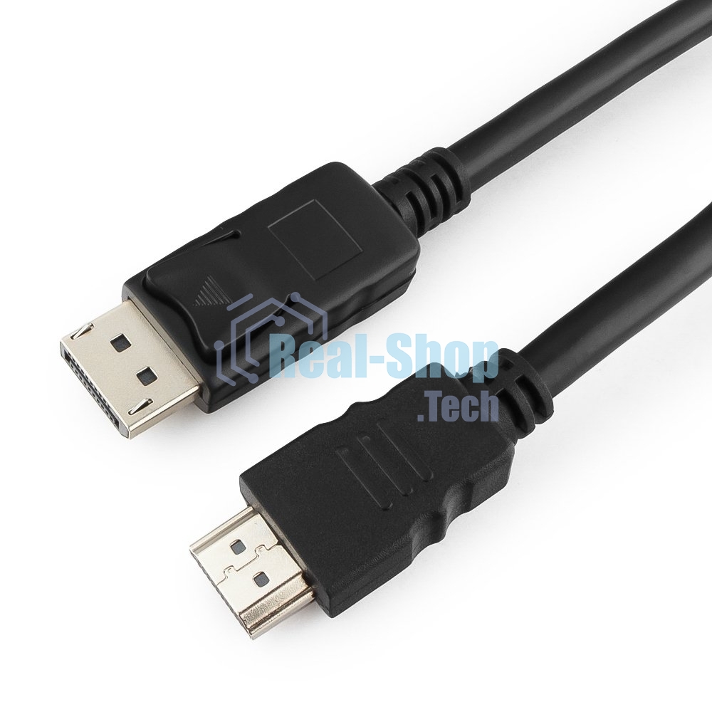 Кабель DisplayPort-HDMI Gembird/Cablexpert 1м, 20M/19M, черный, экран, пакет