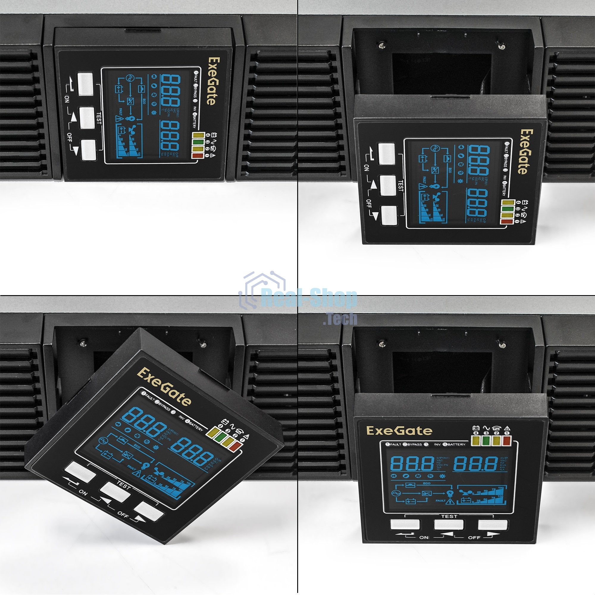 Источник бесперебойного питания On-line ExeGate PowerExpert ULS-575-6kVA.LCD.AVR.T.USB.RS232.SNMP.2U 6000VA/6000W, On-Line, PF=1, LCD, клеммы, RS232, USB, SNMP-slot, EPO, батареи внешние 192В/240В суммарной емкостью до 400Ah, Rackmount 2U/Tower, металлический корпус, черный