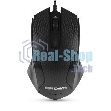 Мышь проводная Crown CMM-100 черный, 1000 dpi, USB, кнопки - 3