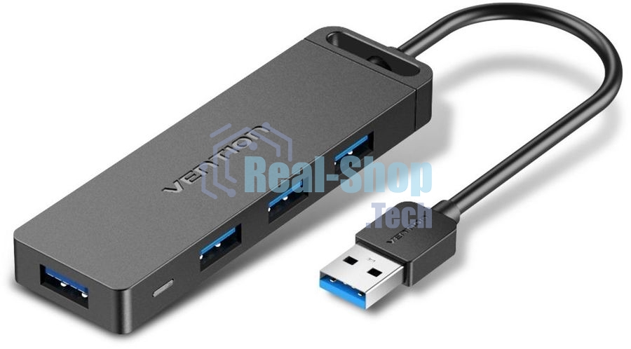 USB-концентратор Vention CHLBF, USB 3.0, USB 4 порта, USB