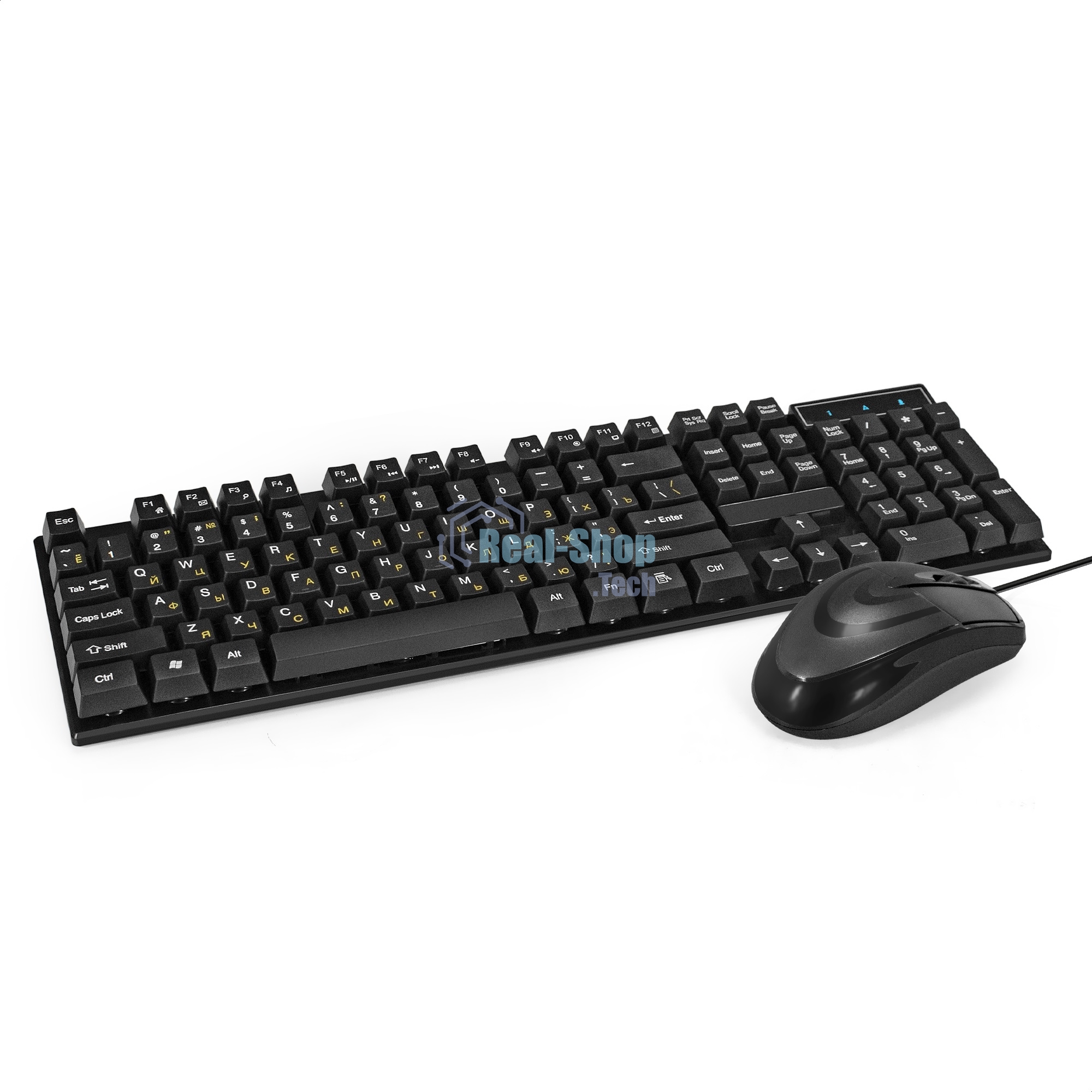 Комплект клавиатура+мышь ExeGate MK110-OEM проводной, USB, 1000 DPI, чёрный