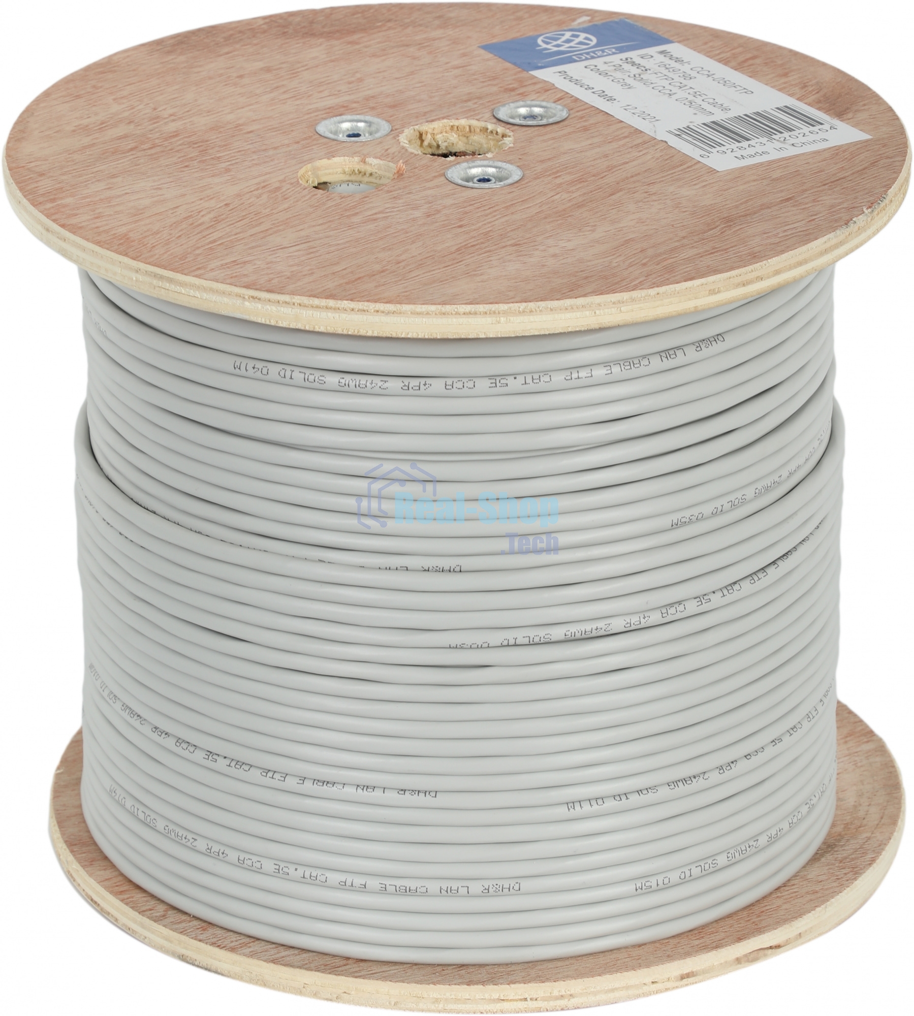 Кабель сетевой Ningbo FTP 4 пары cat5E solid 0.5мм CCA molded 305м серый