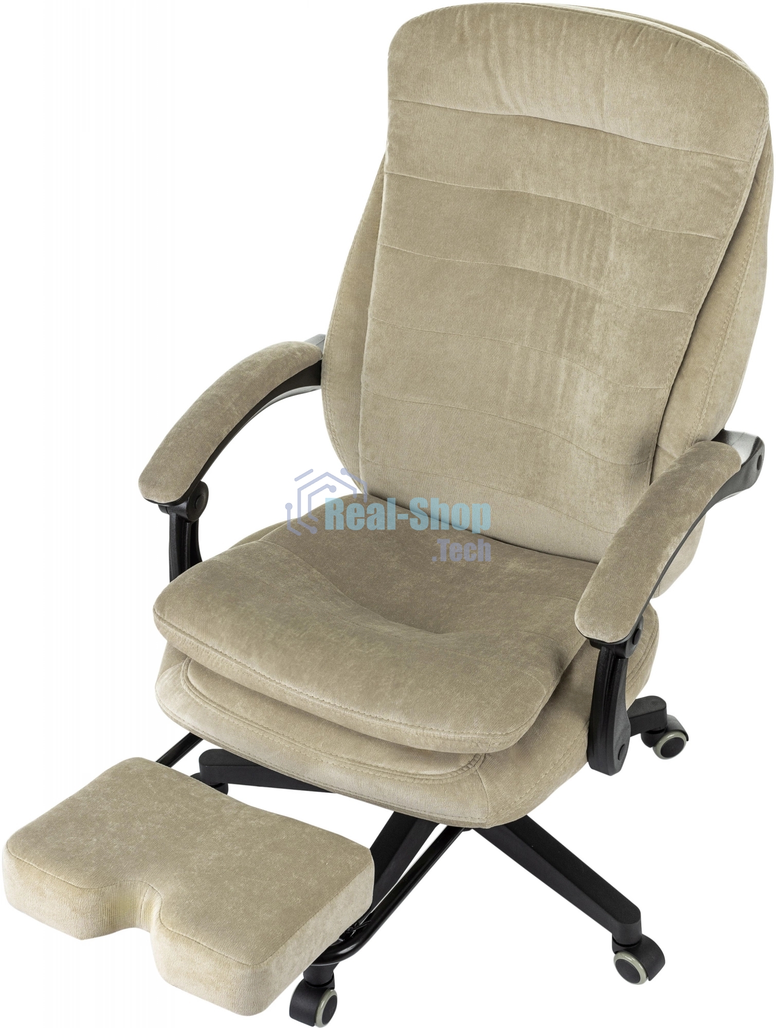 Кресло руководителя Бюрократ T-9950MSG-F Fabric песочный Light-21, крестов. пластик, подст. для ног