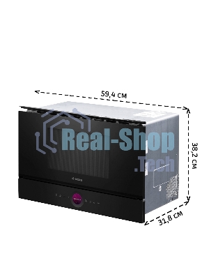 Встраиваемая микроволновая печь Bosch BFR7221B1 900Вт, 5 режимов, инвертер, 21 л, черный, петли справа