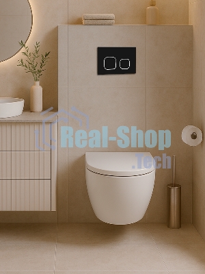 Инсталляция с унитазом комплект BAU IDEAL 6 в 1: унитаз подвесной безободковый торнадо Bau Hotel 53х36, быстросъемное сиденье микролифт, кнопка смыва BAU Strike, черная матовая