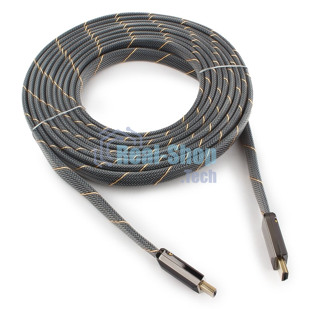 Кабель Cablexpert HDMI, серия Platinum, 4,5 м, v2.0, M/M, плоский, позол.разъемы, металлический корпус, нейлоновая оплетка, блистер