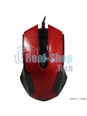 Мышь проводная Qumo Office M14 красный, 1000 dpi, USB, кнопки - 3