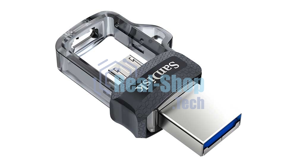 Флешка USB 64 Gb SanDisk Ultra Android Dual OTG, m3.0/USB 3.0, черный