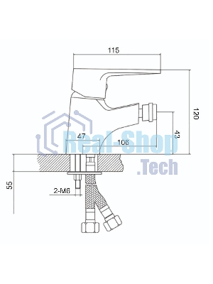 B8282-6 Смеситель для биде из Латуни, ø40