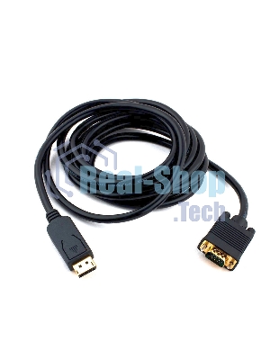 Кабель DisplayPort->VGA Cablexpert CCP-DPM-VGAM-10, 3м, 20M/15M, черный, экран, пакет