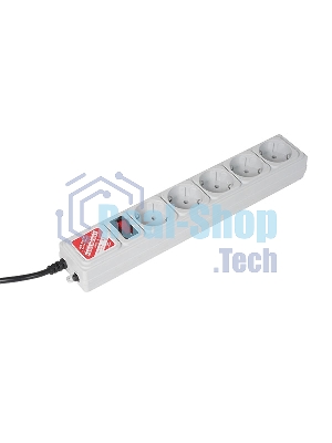 Сетевой фильтр Powercube SPG-B-15 5 м, 5 розеток, серый, коробка