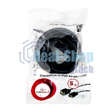 Кабель DisplayPort->VGA Cablexpert CCP-DPM-VGAM-5M, 5м, 20M/15M, черный, экран, пакет