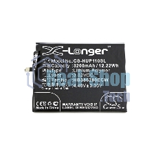 Аккумулятор CameronSino CS-HUP110SL HB386280ECW для Huawei Honor 93.82V, 3200mAh, 12.22Wh