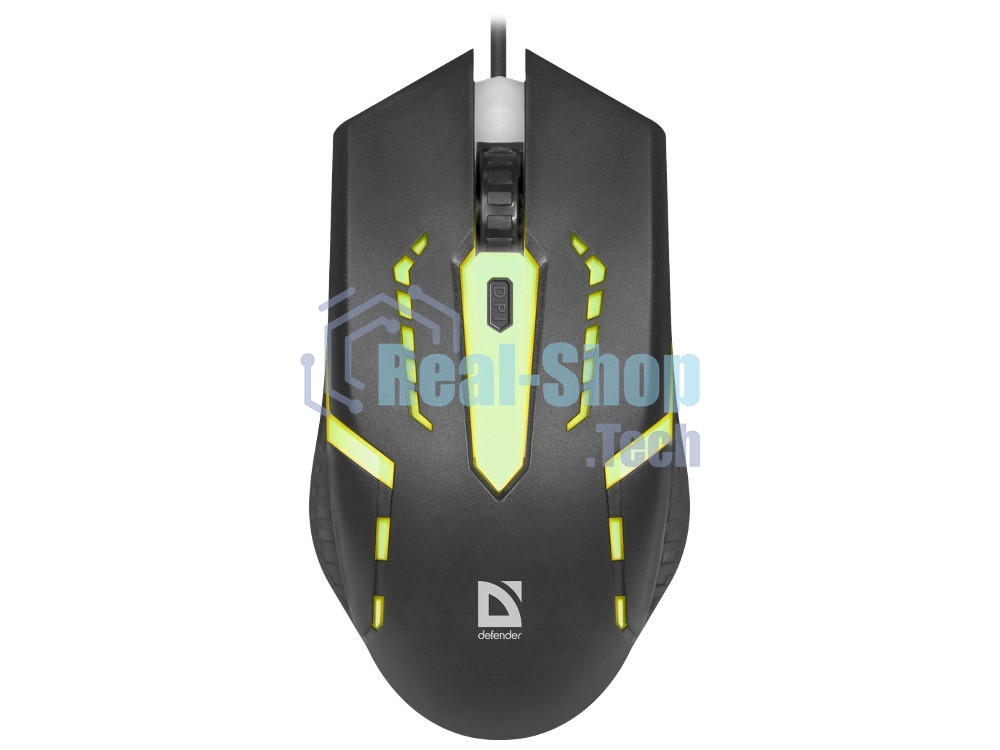Мышь проводная Defender Hit MB-601 черный, 1200 dpi, USB, кнопки - 4