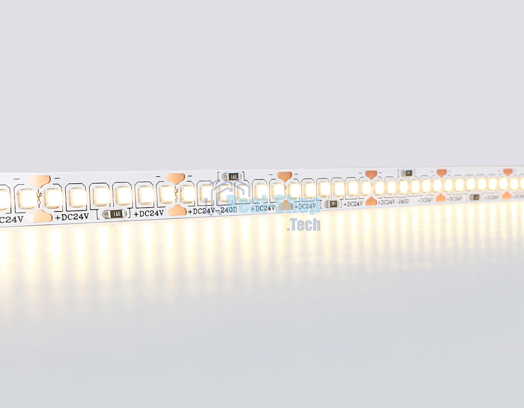 Светодиодная лента Ambrella light GS3301 2835 240Led/ 18W m/ 24V IP20 3000K/ 5000*10*1.2mm (2 конт.)