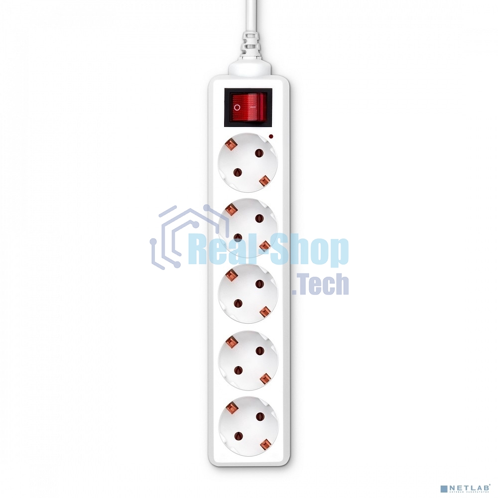 Сетевой удлинитель Buro BU-PS5.5/W 5 м (5 розеток) белый (пакет ПЭ)
