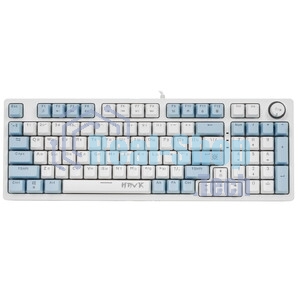 Клавиатура проводная Defender Hawk GK-418, USB, белый/голубой