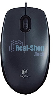 Мышь проводная Logitech M100/100R DARK/GREY (темно-серая/черная), 1000 dpi, USB, кнопки - 3