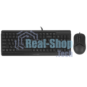 Комплект клавиатура+мышь A4Tech FStyler F1512 проводной, USB, 1200 DPI, черный