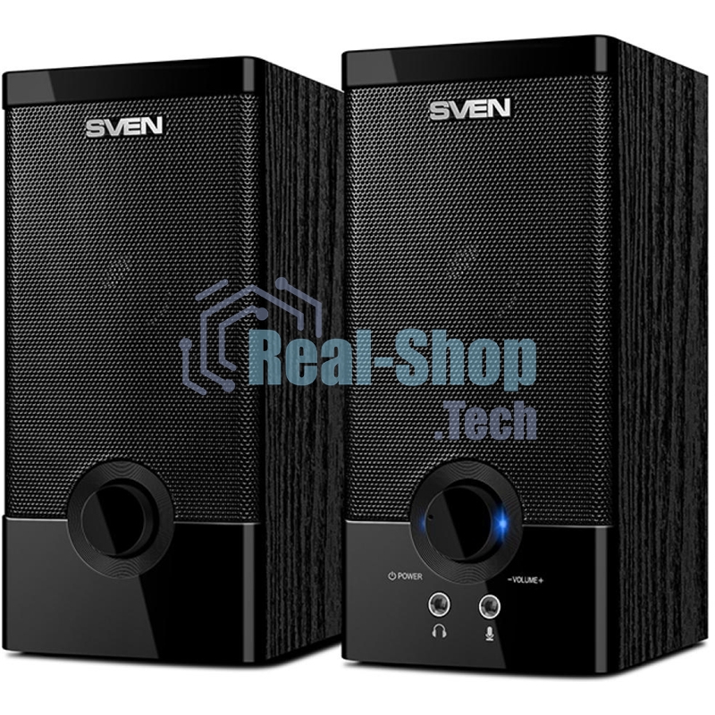 Колонки SVEN SPS-603 черный USB-порт ПК, ноутбука или адаптер 5V DC