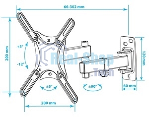 Кронштейн для телевизора Kromax CORBEL-5 черный 15