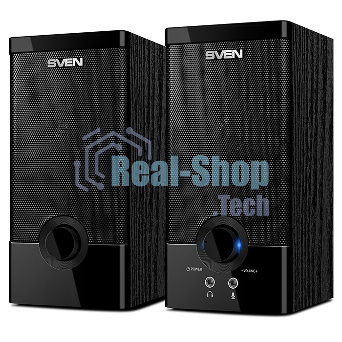 Колонки SVEN SPS-603 черный USB-порт ПК, ноутбука или адаптер 5V DC