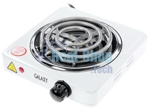 Плита настольная электрическая Galaxy Line GL3003 белый, 1 кВт, ТЭН, конфорки - 1, эмаль, поворотные переключатели