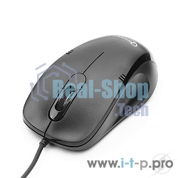 Мышь проводная Gembird MOP-100 черный, 1000 dpi, USB, кнопки - 3
