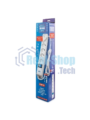 Фильтр-удлинитель PowerCube PRO (SPL(5+1)-16B-P-5М) 5.0 м, LC контур - подавление В/Ч помех, 16А/3,5 кВт