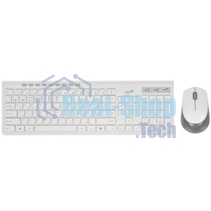 Комплект клавиатура+мышь Genius SlimStar 8230 беспроводной, USB + Bluetooth, 1000 DPI, белый