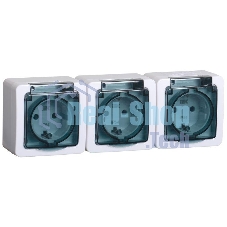 Розетка силовая IEK ERMP32-K03-16-54-EC РСб23-3-ГПБд роз 3м с з/к о/у IP54 (дымчатый) ГЕРМЕС PLUS