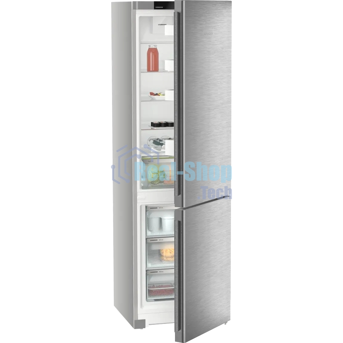 Холодильник Liebherr Pure CNsdc 5703-22 001 серебристый SmartSteel двухкамерный 266/94л морозилка снизу